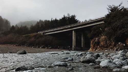 california gray concrete bridge near trees at daytime klamath